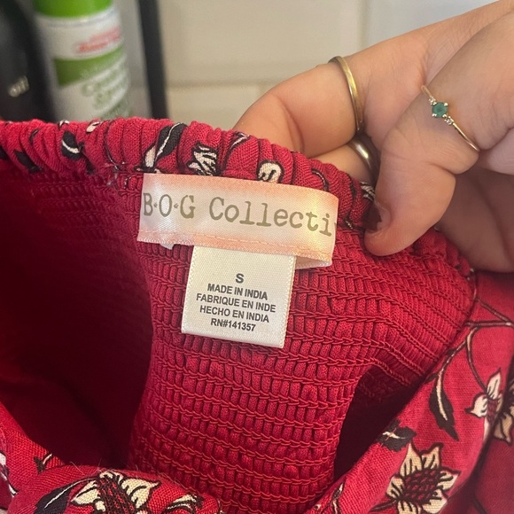 Red floral pattern crop top - Picture 4 of 5